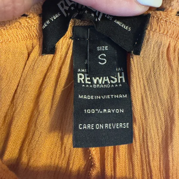 1791 | NWT Rewash Crochet Waist Boho Walk Thru Wide Leg Pants Orange Womens S - Image 8