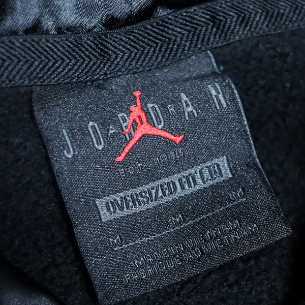 Jordan Brooklyn Fleece Hoodie‎ Women M Black Satin Lined FB5110-010 Oversized - Image 5
