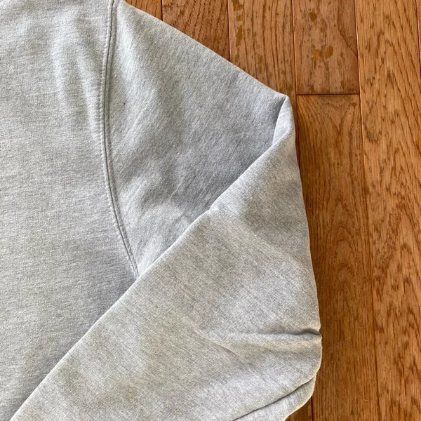 light gray and black white vintage off the shoulder Speedo crewneck - Image 6