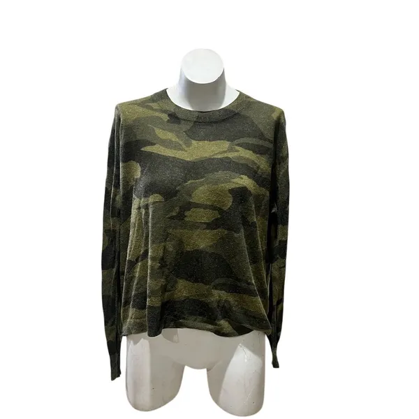 VICI Women's Camouflage Knit Long Sleeve Top Size L Green Casual - Image 2
