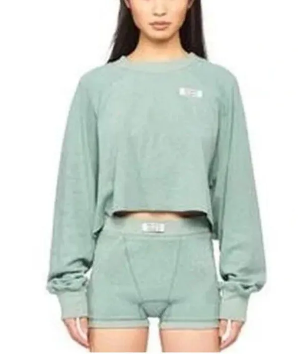 My Mum Made It - Loungewear Shorts and Sweatshirt Set in Green - Image 5