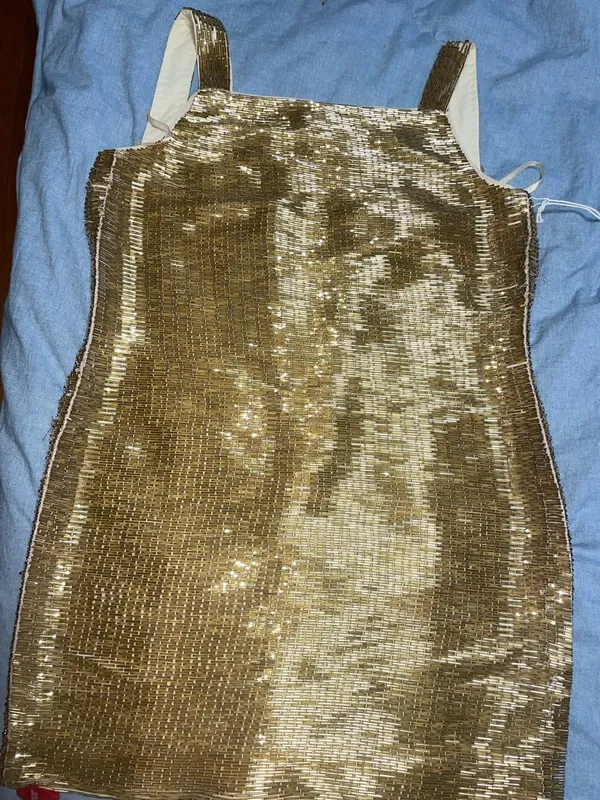STAUD mini gold dress - Image 3