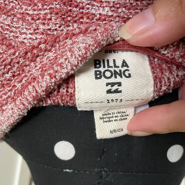 Billabong Womens‎ Sweater Size Small Red Tidal Vibes Pullover Lace Up JV08TBTI - Image 6