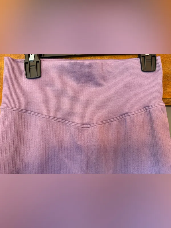 PINK Victoria’s Secret Active Seamless Ribbed High Waisted Leggings Lavender - Image 5