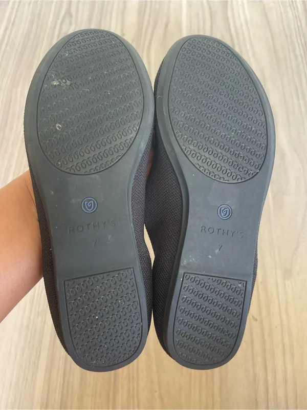 Rothy's Black Flats with Blue Trim - Image 8