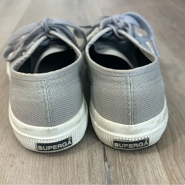 Superga Classic‎ Gray Lace Up Sneakers Womens Sz 6.5 Casual Skate Shoes Street - Image 6