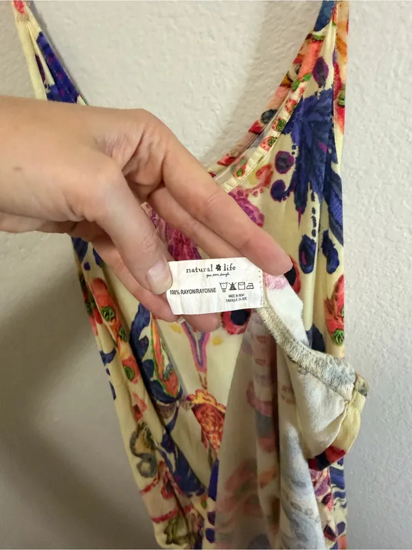 Natural Life Gracie Maxi Slip Dress Medium Boho Paisley Patchwork Rayon - Image 6