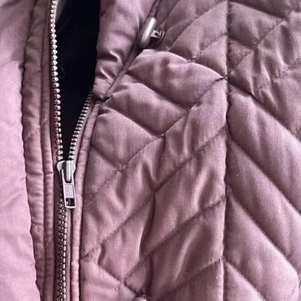 Saxton Hall Women’s Purple Quilted Warm Midi Jacket Puffy Coat Size M - Image 14