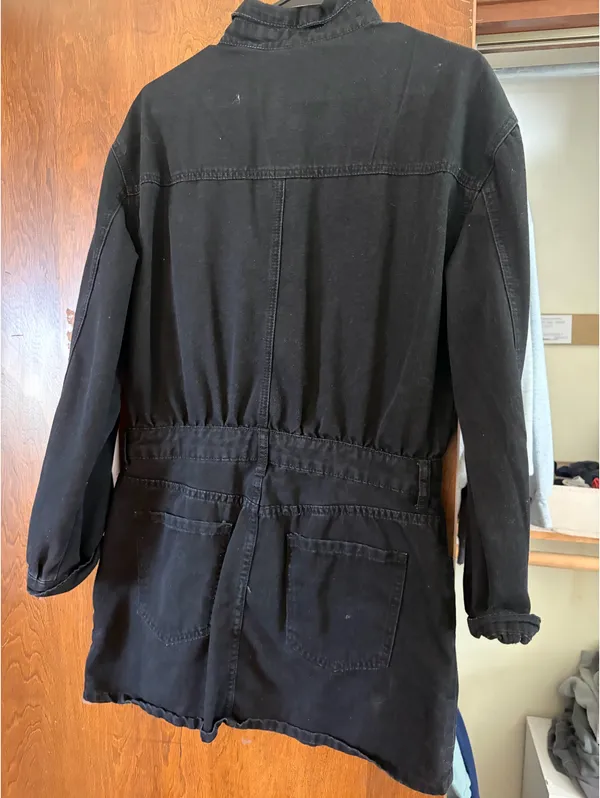 Black Denim Dress Size L - Image 2