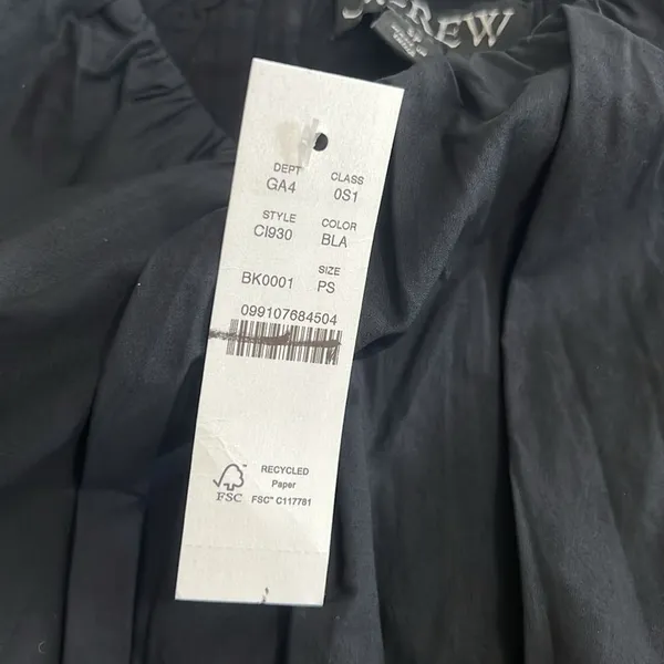 J. Crew Sleeveless Midi Dress Poplin Cotton Black Smocked Size Small Petite‎ - Image 6