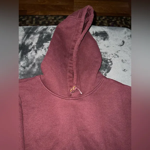 Carhartt Loose Fit Burgundy Hoodie Size XL Unisex - Image 3