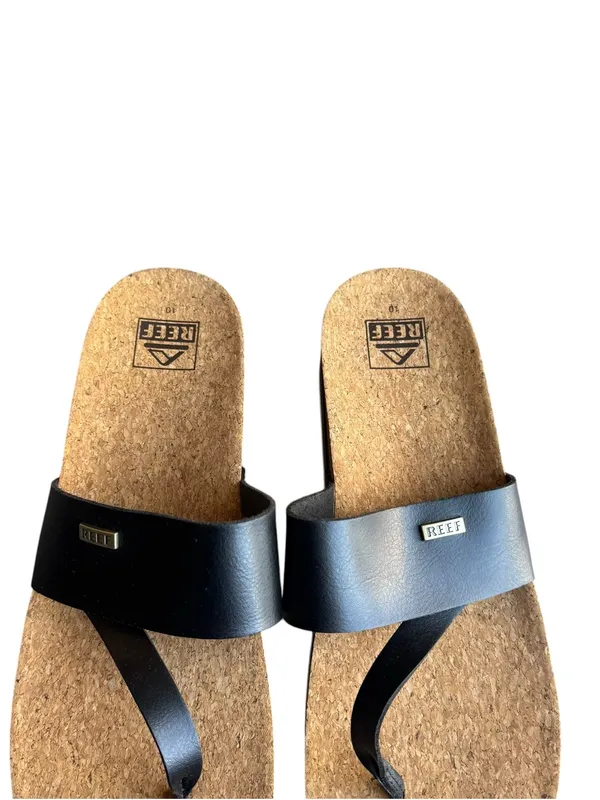Reef - NWOB Cushion Sol Hi Platform Sandals Black Cork Footbed Thong Size 10 - Image 4