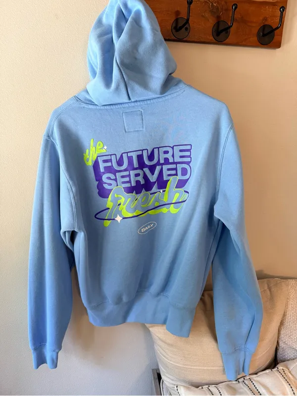 Poppi x Target Light Blue Graphic Hoodie Women’s Small - Image 10