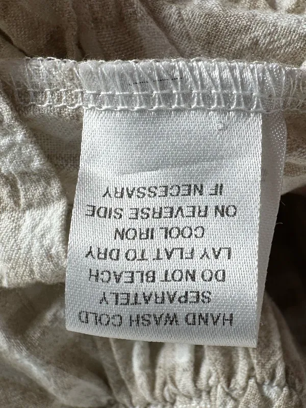 Anthropologie MABLE Gingham‎ Smocked Mini Dress Small Beige Babydoll Puff Sleeve Cotton - Image 9