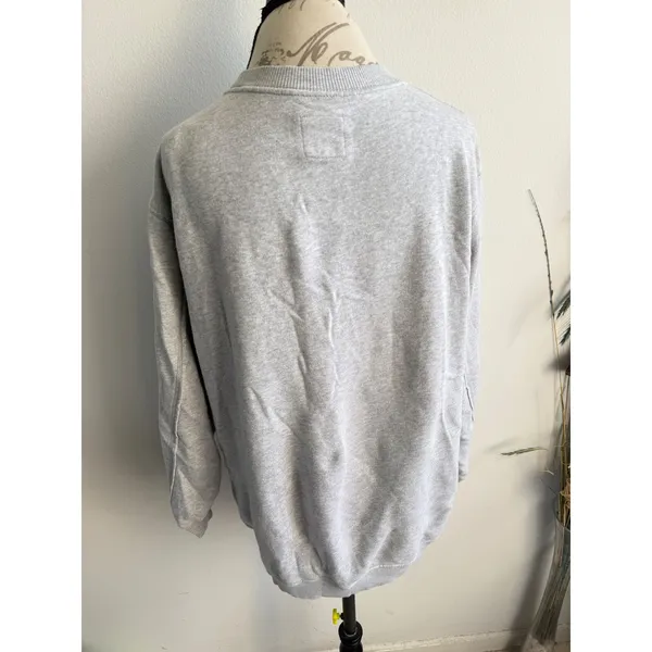 Aerie Womens Medium‎ Gray Crewneck Sweatshirt Oversized Pocket Pullover Fleece - Image 3