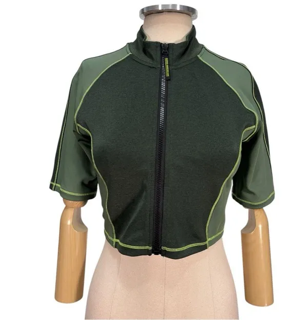 Good American The Dual Life Zip Up Crop Top Size 4 US Large - Image 2