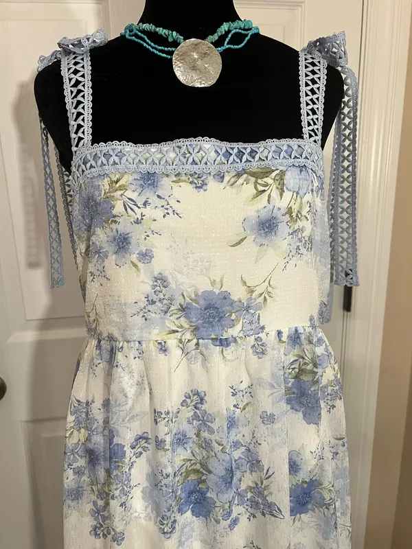 Impressions Blue floral summer maxi sundress - Image 2
