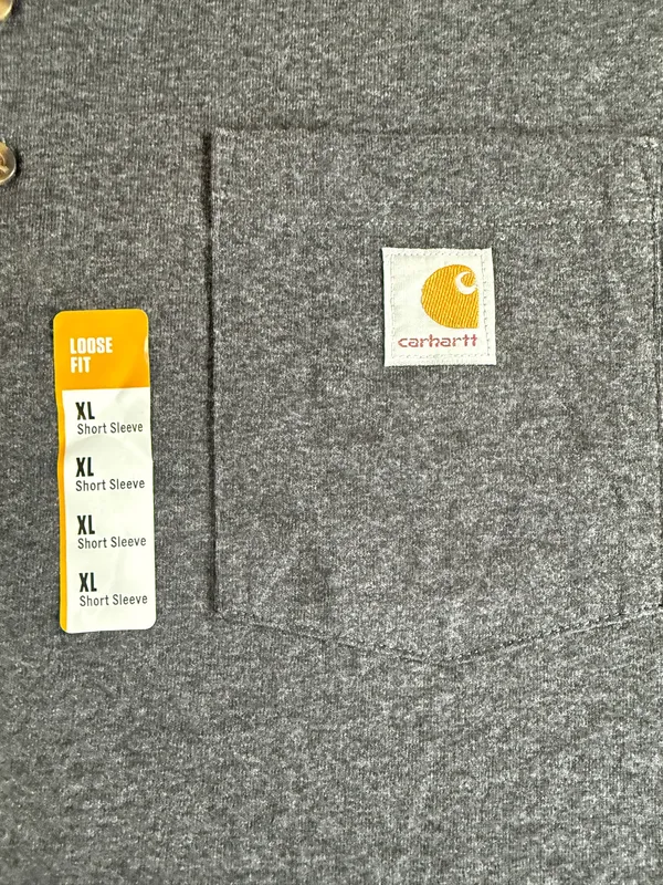 Carhartt Men’s XL Loose Fit Henley T Shirt Pocket Dark Gray NWT TK0084-M - Image 18