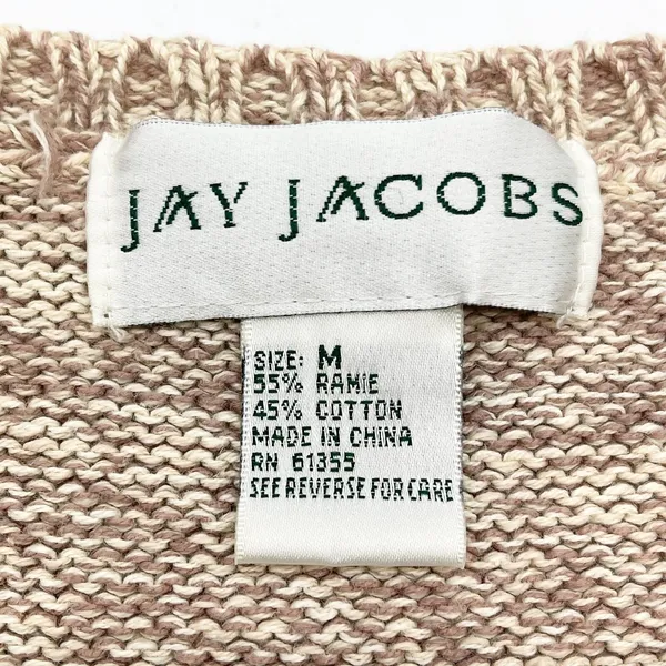 VTG‎ 90s Jay Jacobs Sweater Womens Medium Snowflake Ramie Cotton Textured Winter - Image 8