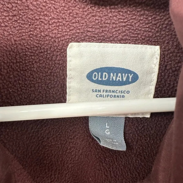 Old Navy Size Large Vest Puffer Full Zip Fleece Lined Pockets‎ Winter Snow - Image 4