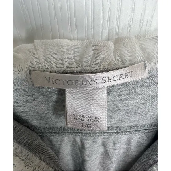 Victorias Secret Grey Spaghetti Strap Nighty Mini Dress With Lace - Image 2