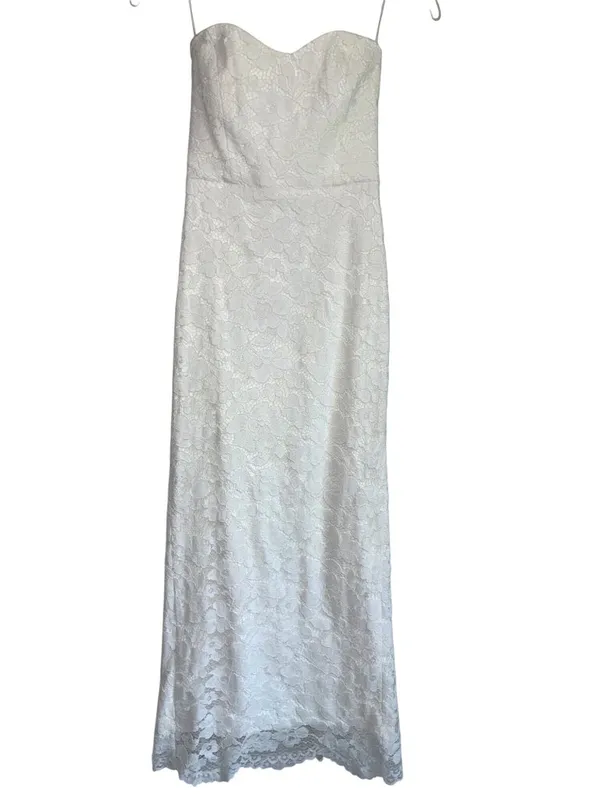 Bardot Kayleigh Midi Dress in White 2 New Womens Lace Strapless - Image 4