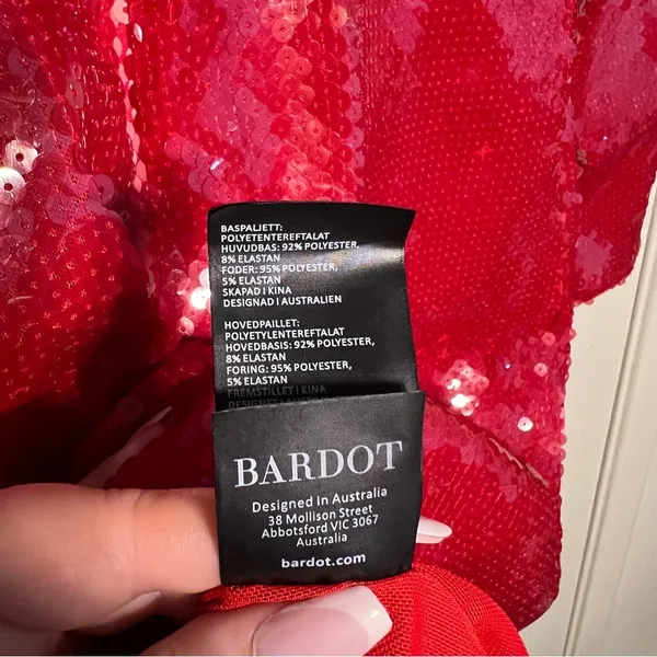 Anthro -Bardot Verona Long-Sleeve Sequin Mini Dress Size 10 - Image 8