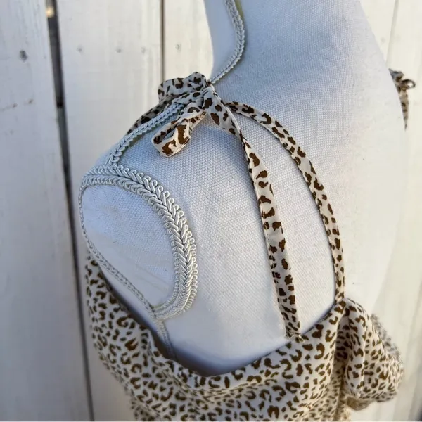 Shein‎ Dress Large Leopard Print Ruffle Tiered Midi Tie Strap Boho - Image 10