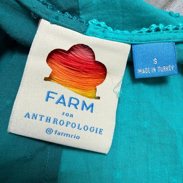 Anthropologie Farm Rio Colorblock Wrap V-Neck Blouse Abstract Geometric Small - Image 6
