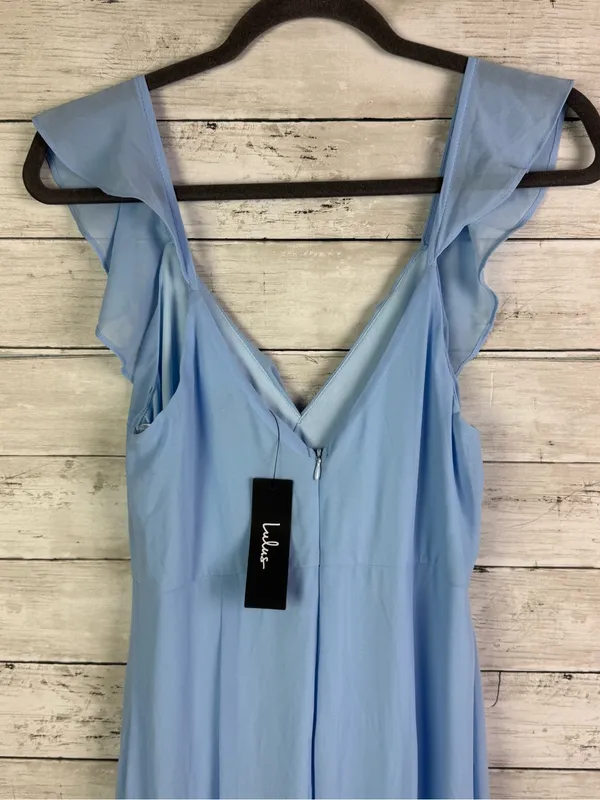 Lulus Charming Event Light Blue Asymmetrical Ruffled Maxi Dress Size Medium - Image 5