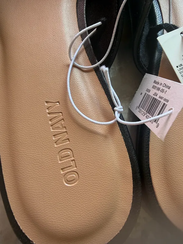Old Navy Women’s Black Ballet Mule Flats Square Toe Bow Size 9 New With Tags - Image 5