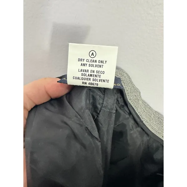 Andrea Viccaro Trousers Women 8 Grey Wool Herringbone High Waist Dress Pants - Image 4