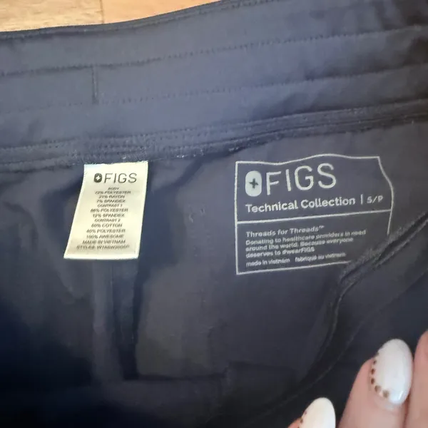 FIGS Zamora Jogger Scrub Pants Navy Blue Small Petite Yoga Waistband W100000 - Image 3