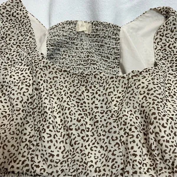 Altar'd State Cheetah Smocked Bell Sleeve Crop Top - Image 3