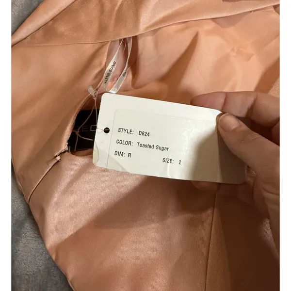 NWT Alfred Sung JEWEL NECK BOWED OPEN-BACK TRUMPET DRESS FRONT‎ SLIT Pink 2R - Image 9