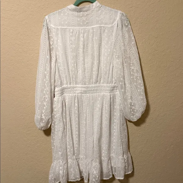 Baltic Born White Embroidered Midi Dress - Image 4