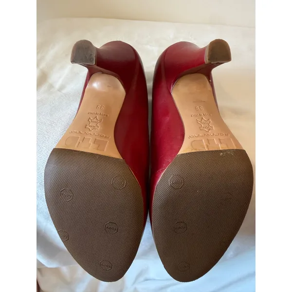 Vintage Fornarina LTD Pump Heel Women Size 8.5 Maroon Red Slip-On Round Toe - Image 10