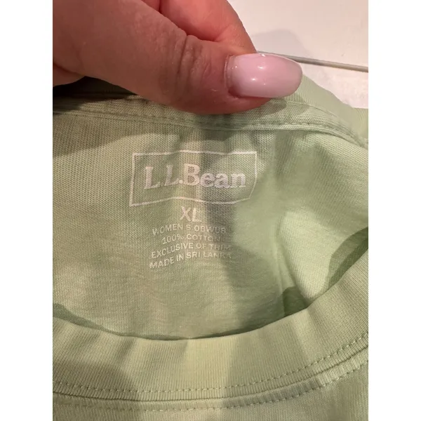 LL Bean T Shirt Women XL Green Short Sleeve Cotton Minimalist Gorpcore‎ - Image 4