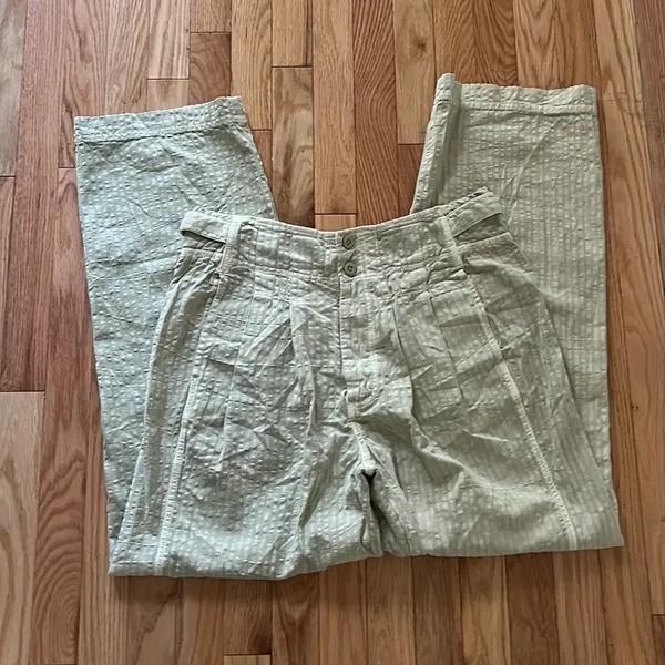 Free People Women's Trousers seersucker cargo style wide leg pants pleated waist - Image 8
