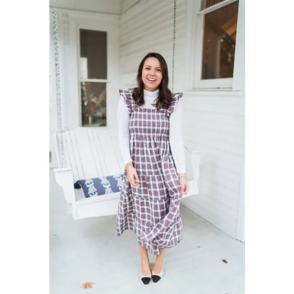 💕HILL HOUSE💕 Ellie Nap Dress ~ Multi-Color Tartan Plaid Print Large - Image 8