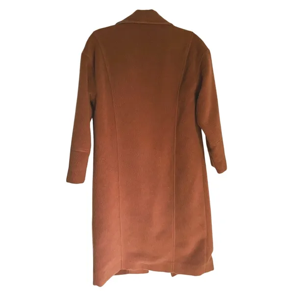 Greylin Anthropologie Brushed Wool Long OverCoat Womens XS Brown Quiet Luxury - Image 4