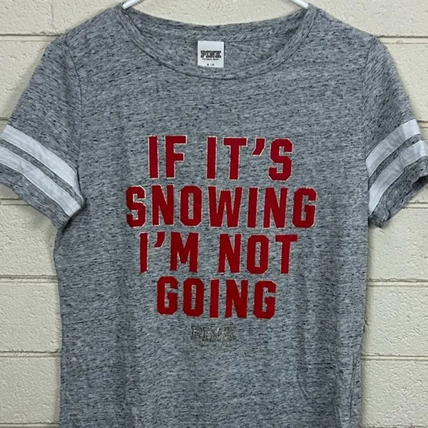 PINK Victoria’s Secret Gray Graphic Tee size S - Image 8