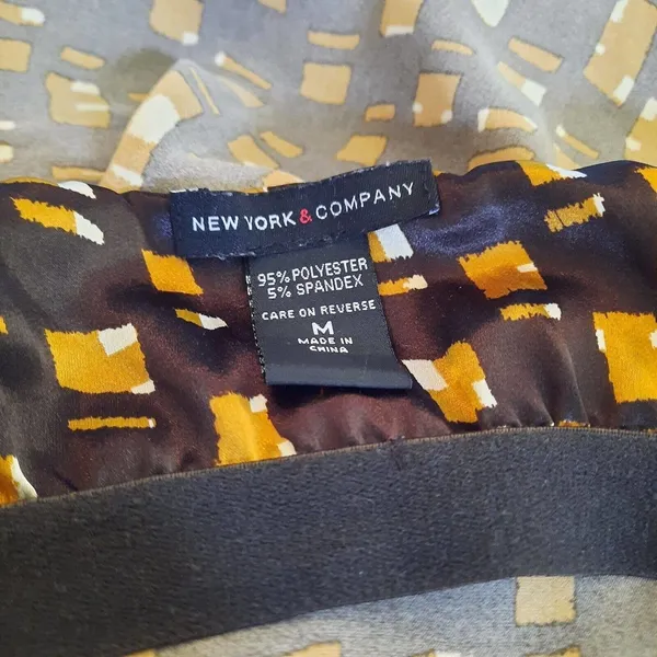 New York & Company Shirt Womens Medium Brown Faux Wrap Sleeveless Top Blouse - Image 5
