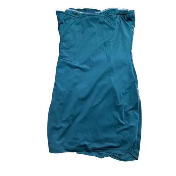 Nikibiki Teal Green Beaded Strapless Ruched Bodycon Mini Dress Womens‎ Small - Image 4
