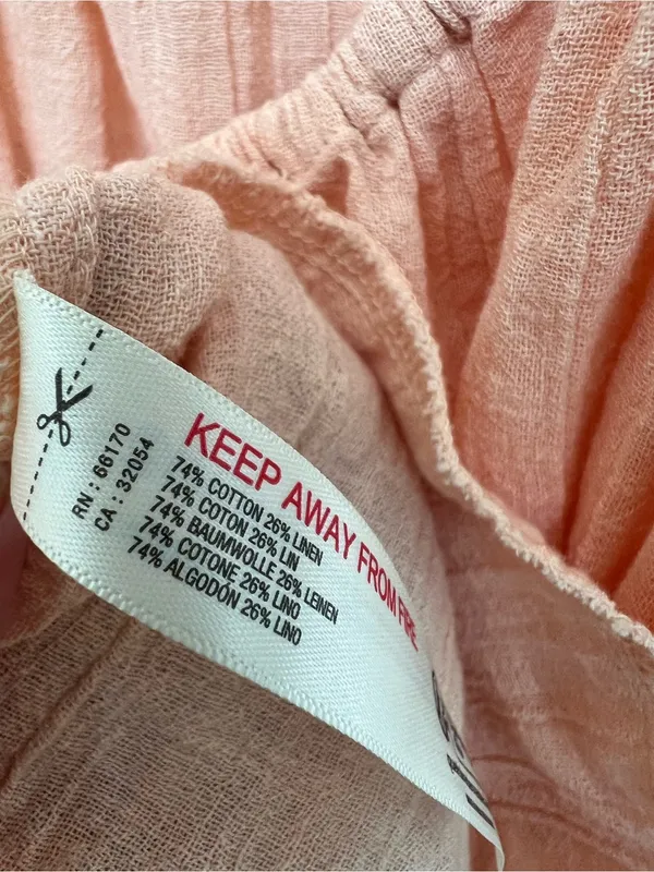 Free People Blissful Breeze Gauzy Cotton Linen Orange Mini Dress Women's M - Image 8