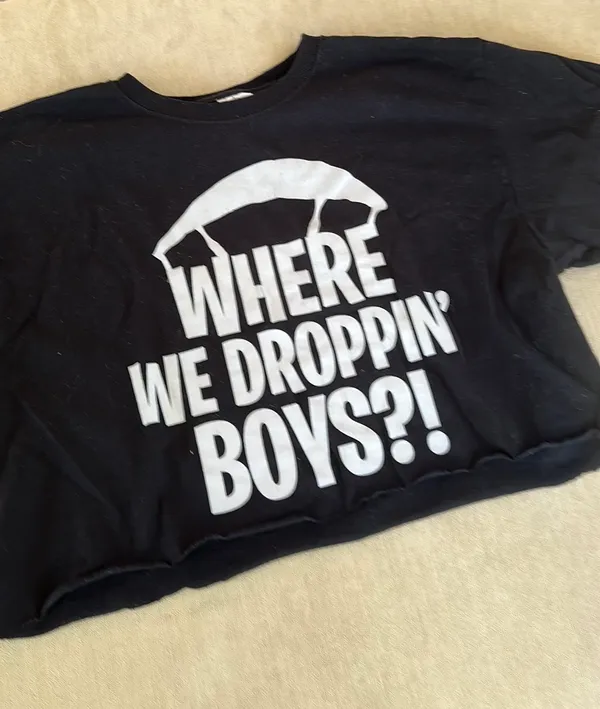 Fortnite Cropped Graphic Tee Black Size M - Image 2