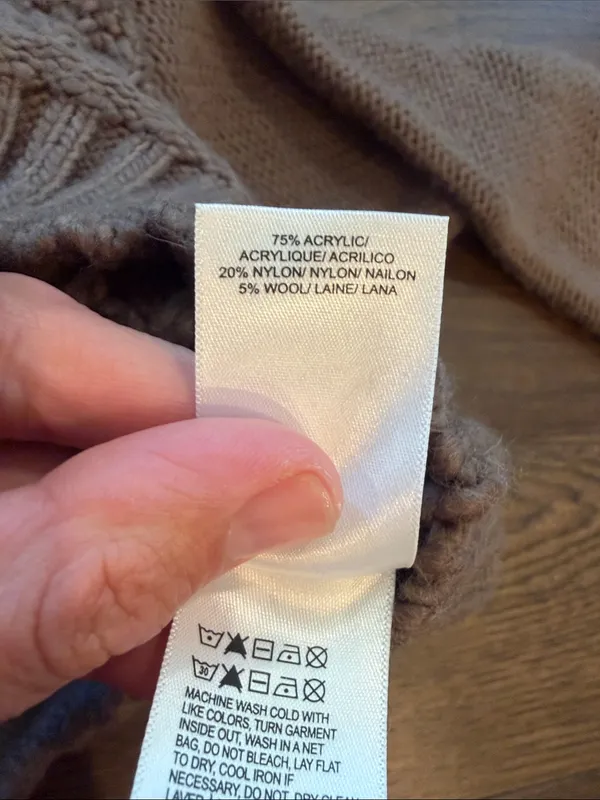 Lucky Brand Brown Cable Mock Neck Sweater Size Small - C33-046 - Image 4