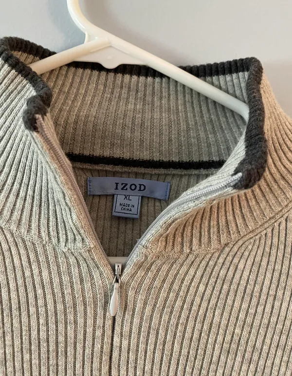 Quarter Zip Pullover Gray Size XL - Image 2
