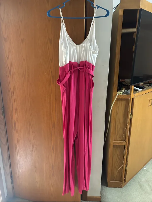 Altar'd State High-Waist Wide-Leg Tie-Waist Pants in Bright Pink - Image 5