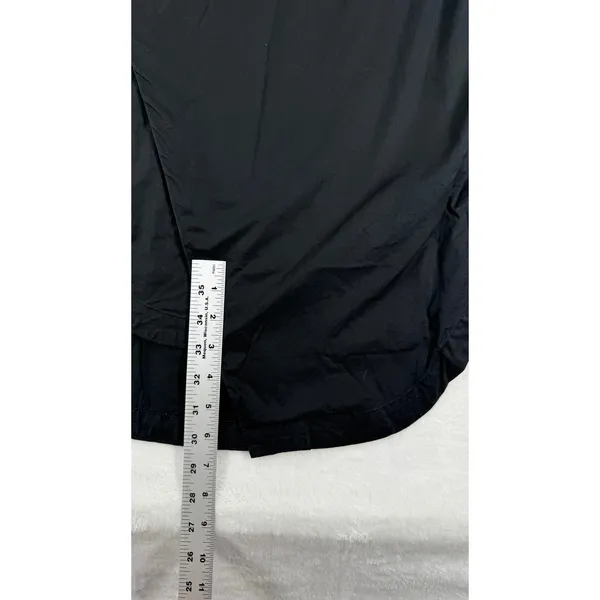 Acler Black Sleeveless Wrap Dress Button Detail‎ Asymmetrical Hem Size US 6 - Image 7